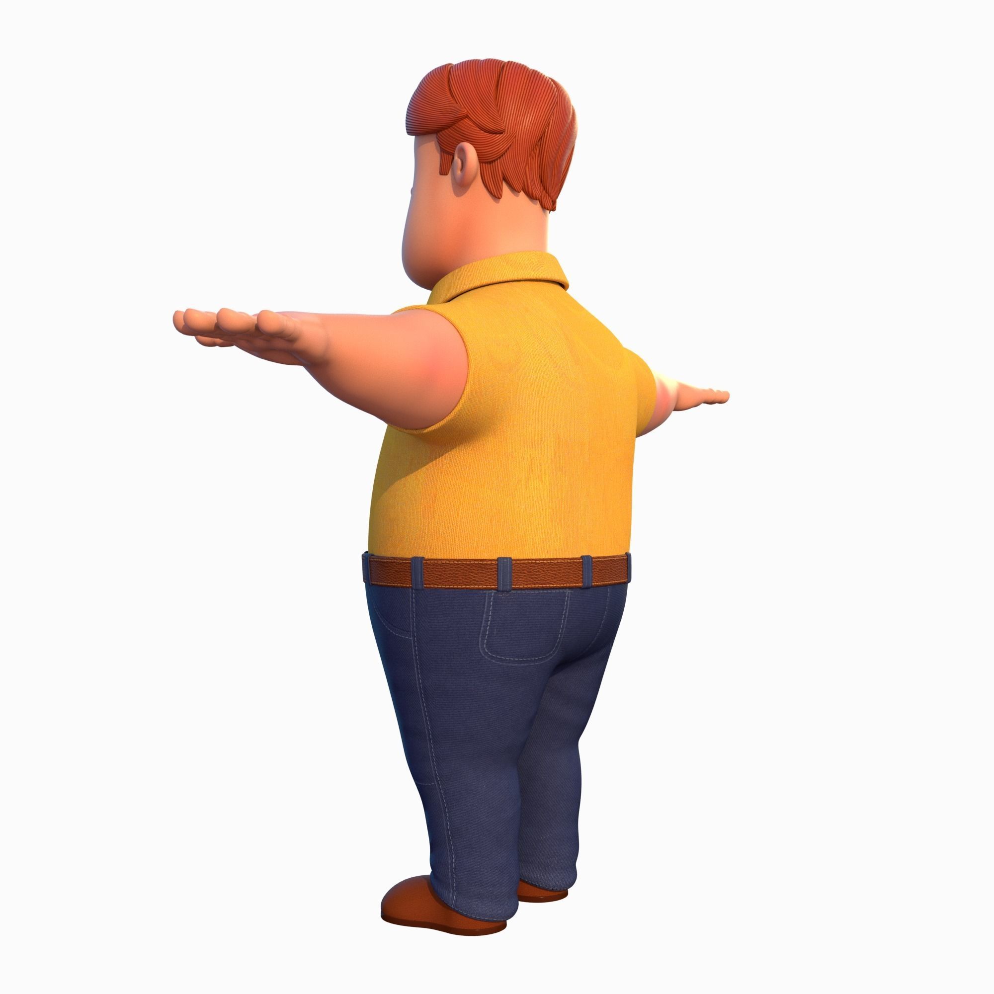 Cartoon Man Rigged Low-poly 3D model_8