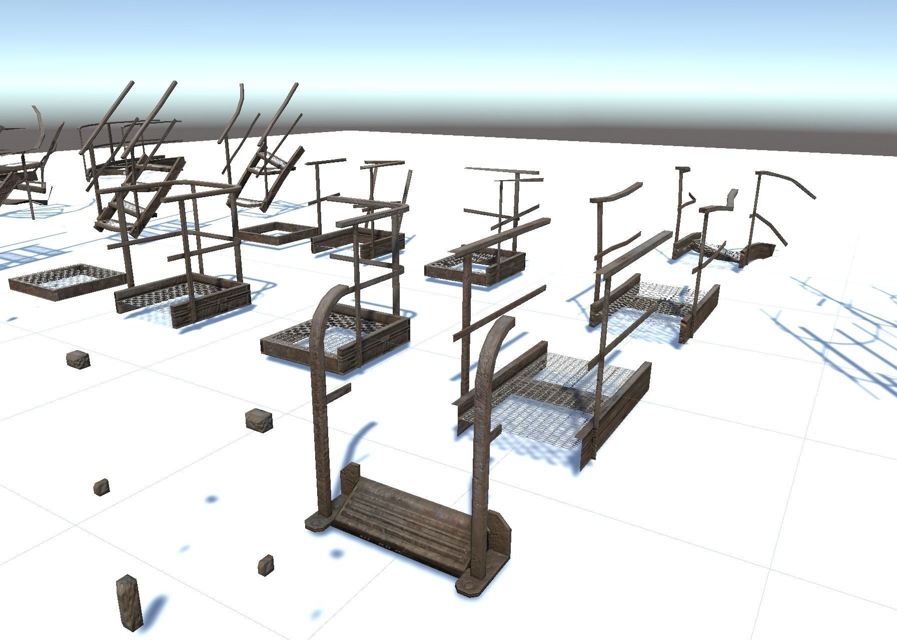 Stairs pack Low-poly 3D model_14