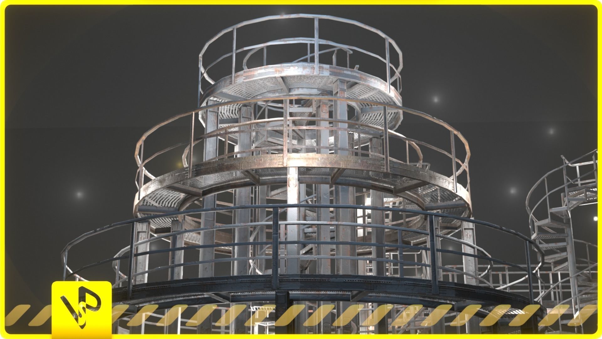 Stairs pack Low-poly 3D model_1