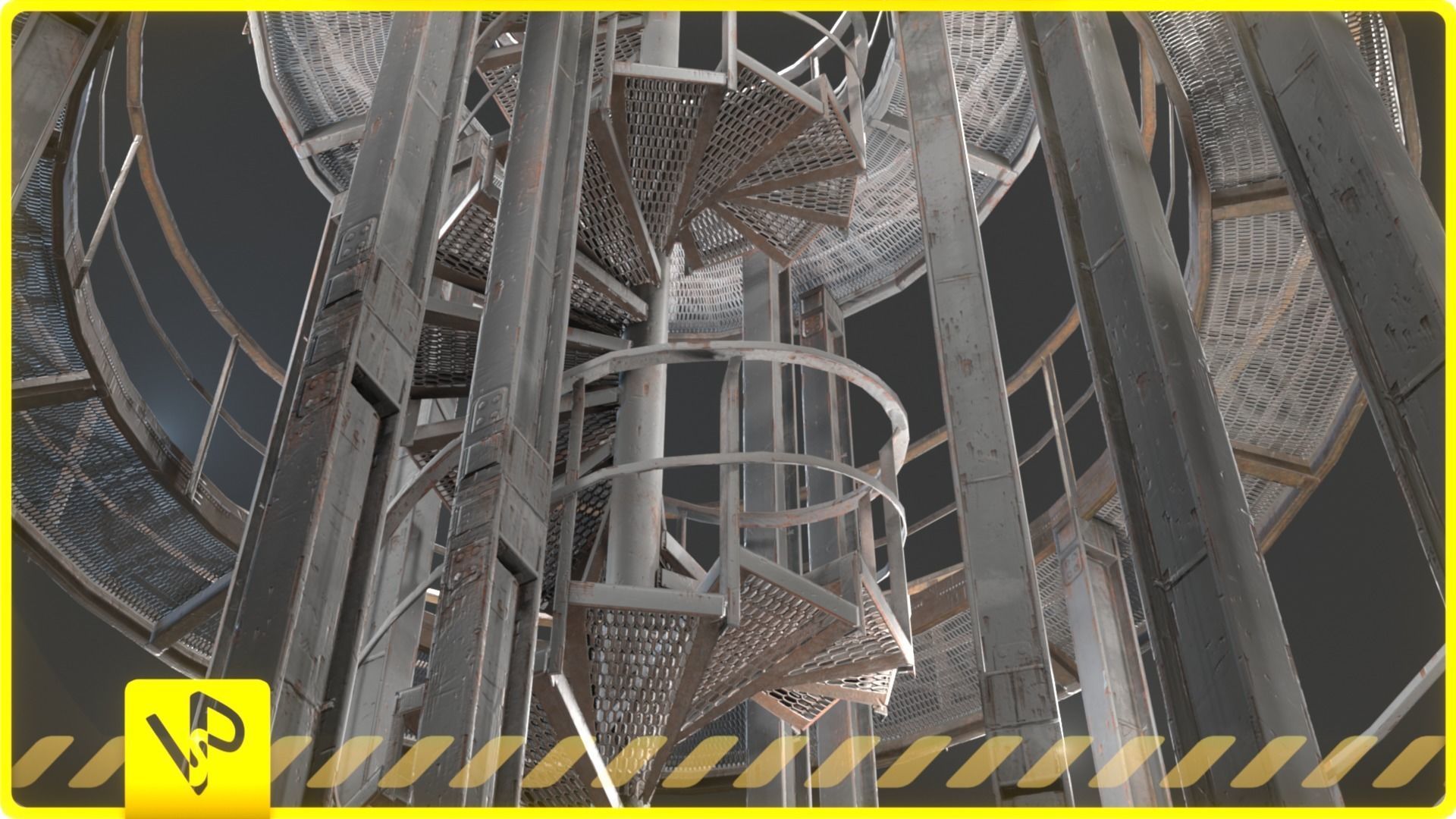 Stairs pack Low-poly 3D model_2