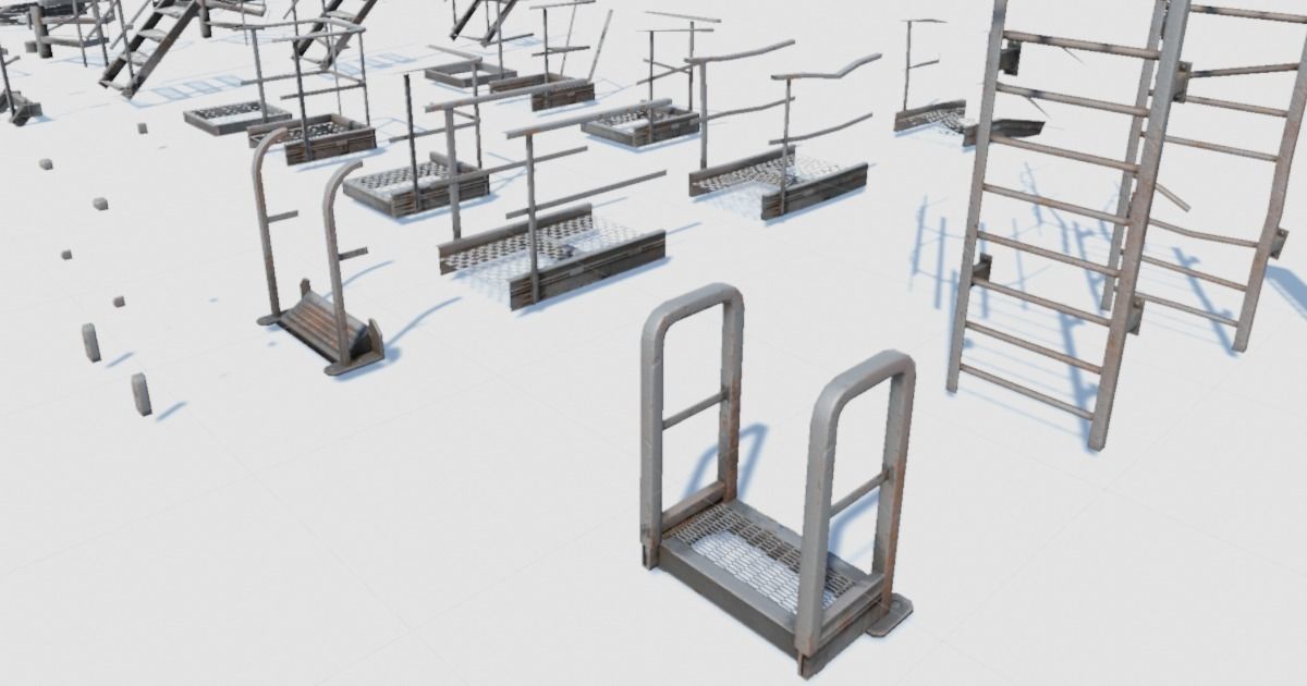 Stairs pack Low-poly 3D model_13