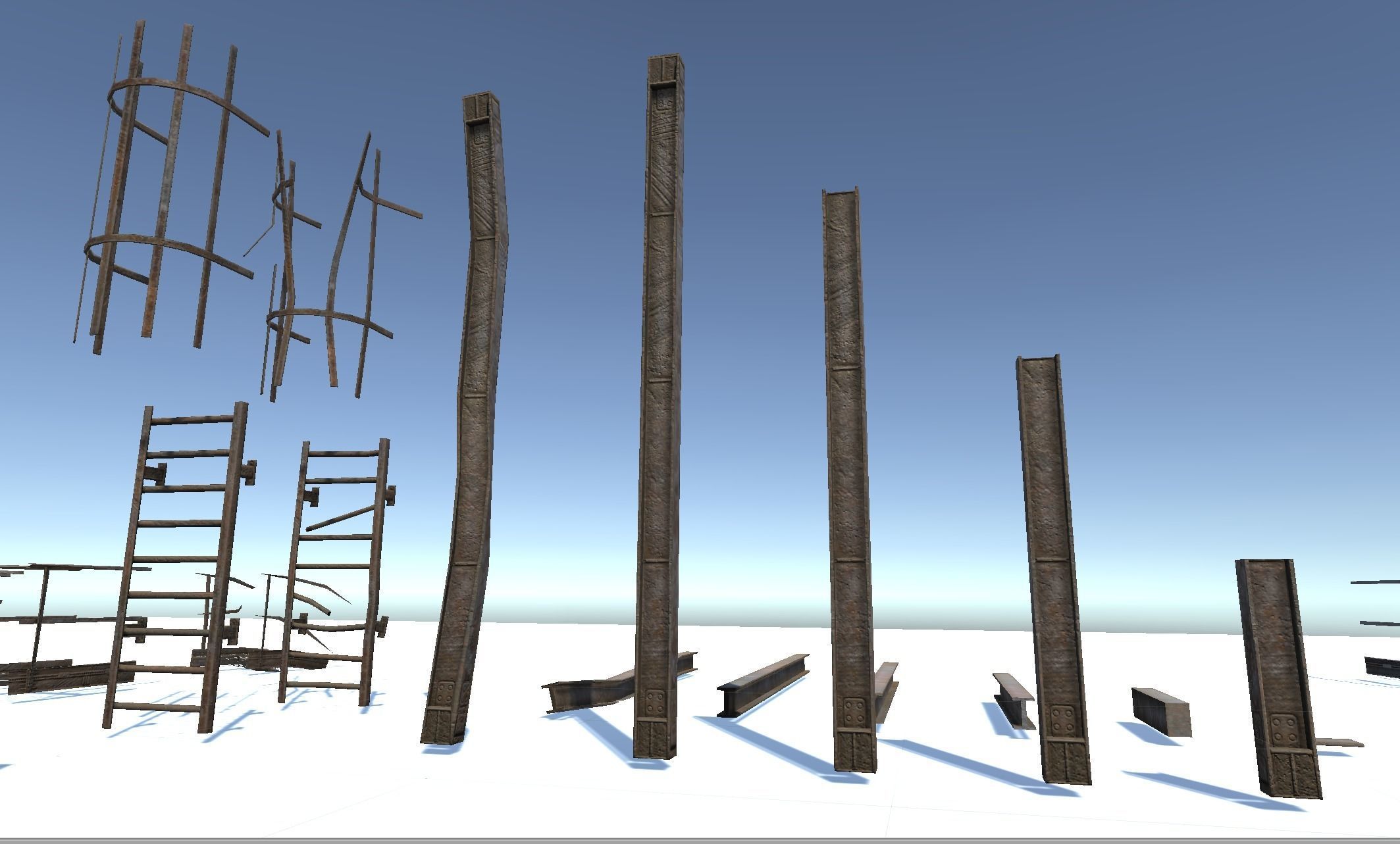 Stairs pack Low-poly 3D model_12