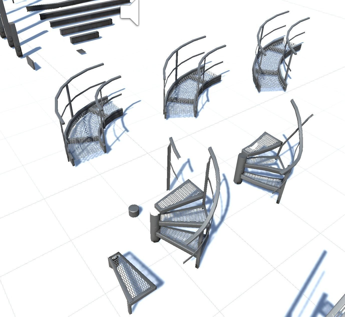 Stairs pack Low-poly 3D model_10