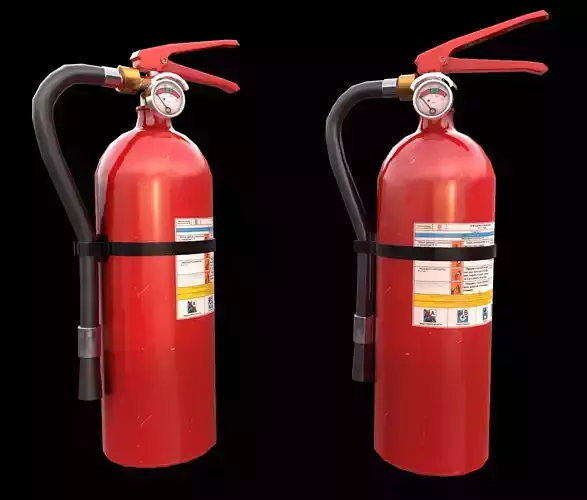 Fire Extinguisher game ready Low-poly PBR textures