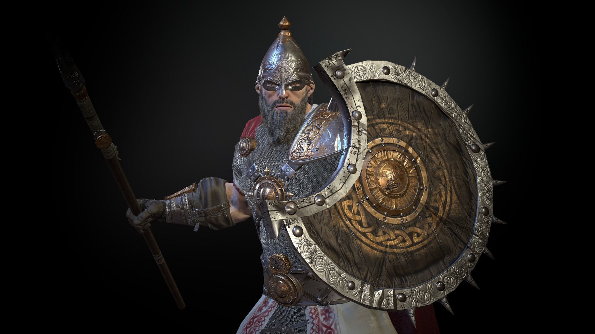 HeroOldWarrior spartan warrior Low-poly 3D model_29