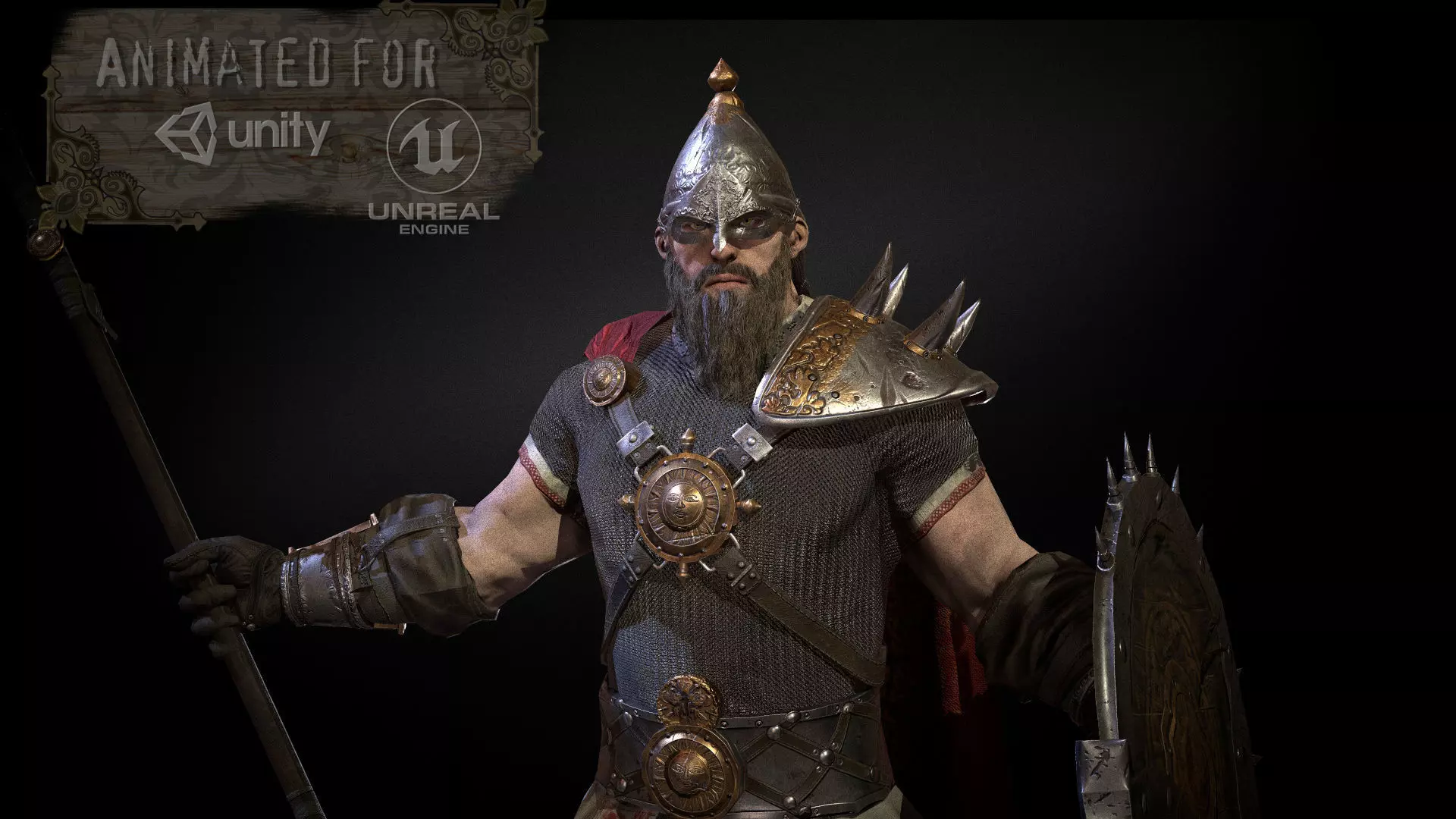 HeroOldWarrior spartan warrior Low-poly 3D model_0