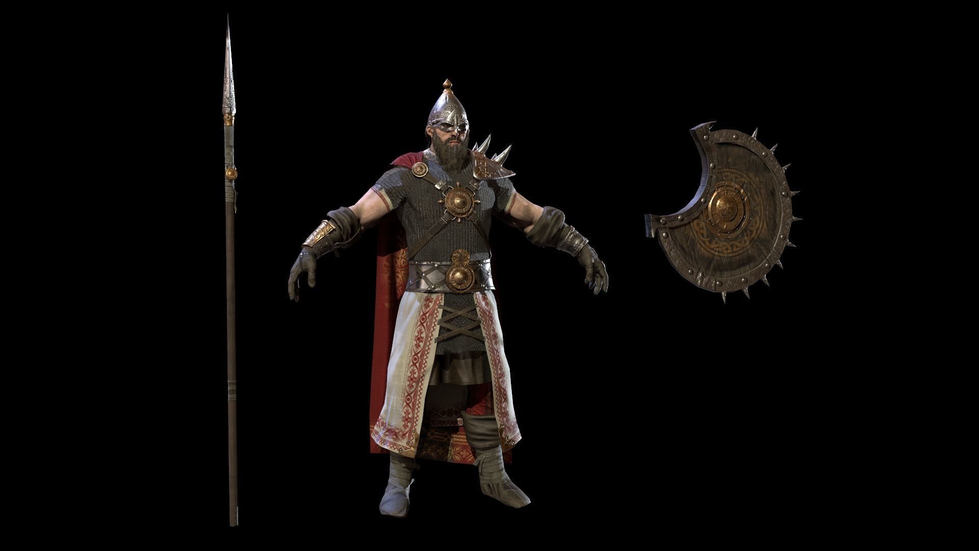 HeroOldWarrior spartan warrior Low-poly 3D model_19