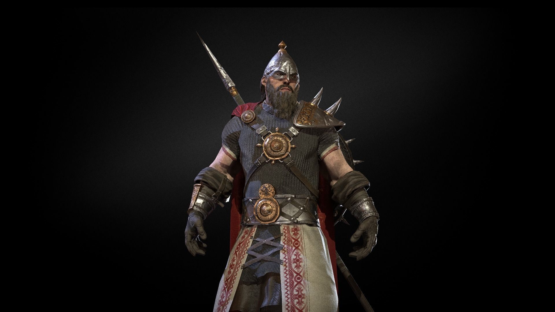 HeroOldWarrior spartan warrior Low-poly 3D model_17