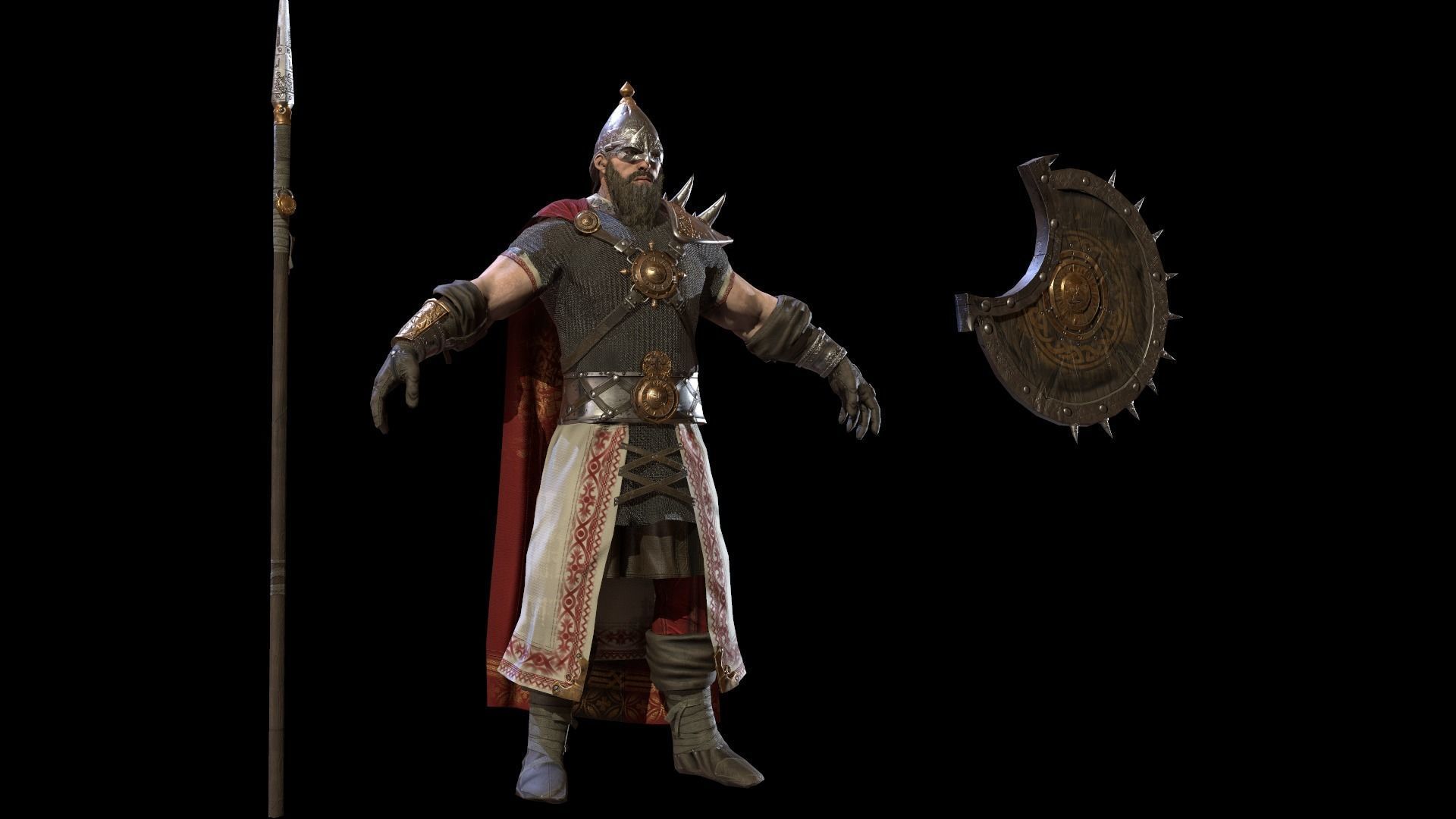 HeroOldWarrior spartan warrior Low-poly 3D model_24