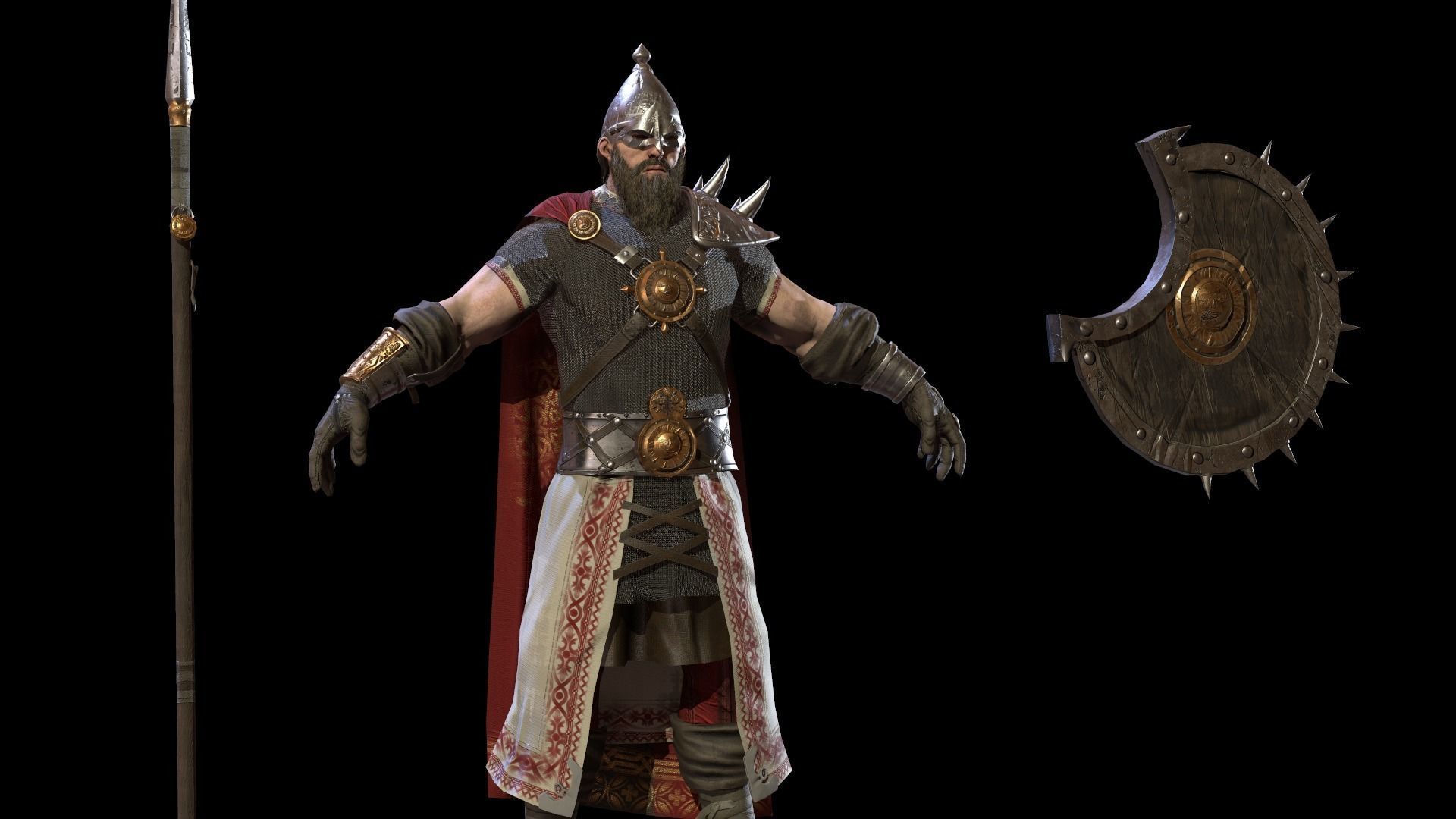 HeroOldWarrior spartan warrior Low-poly 3D model_18