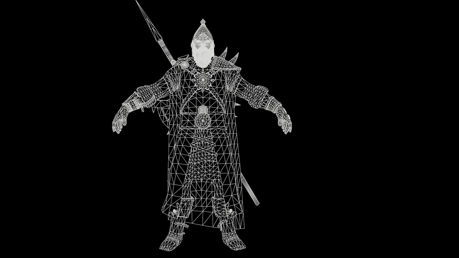 HeroOldWarrior spartan warrior Low-poly 3D model_26