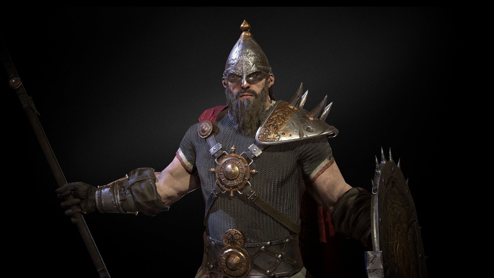 HeroOldWarrior spartan warrior Low-poly 3D model_16