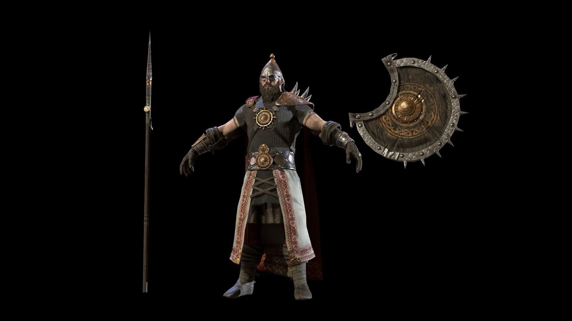 HeroOldWarrior spartan warrior Low-poly 3D model_22