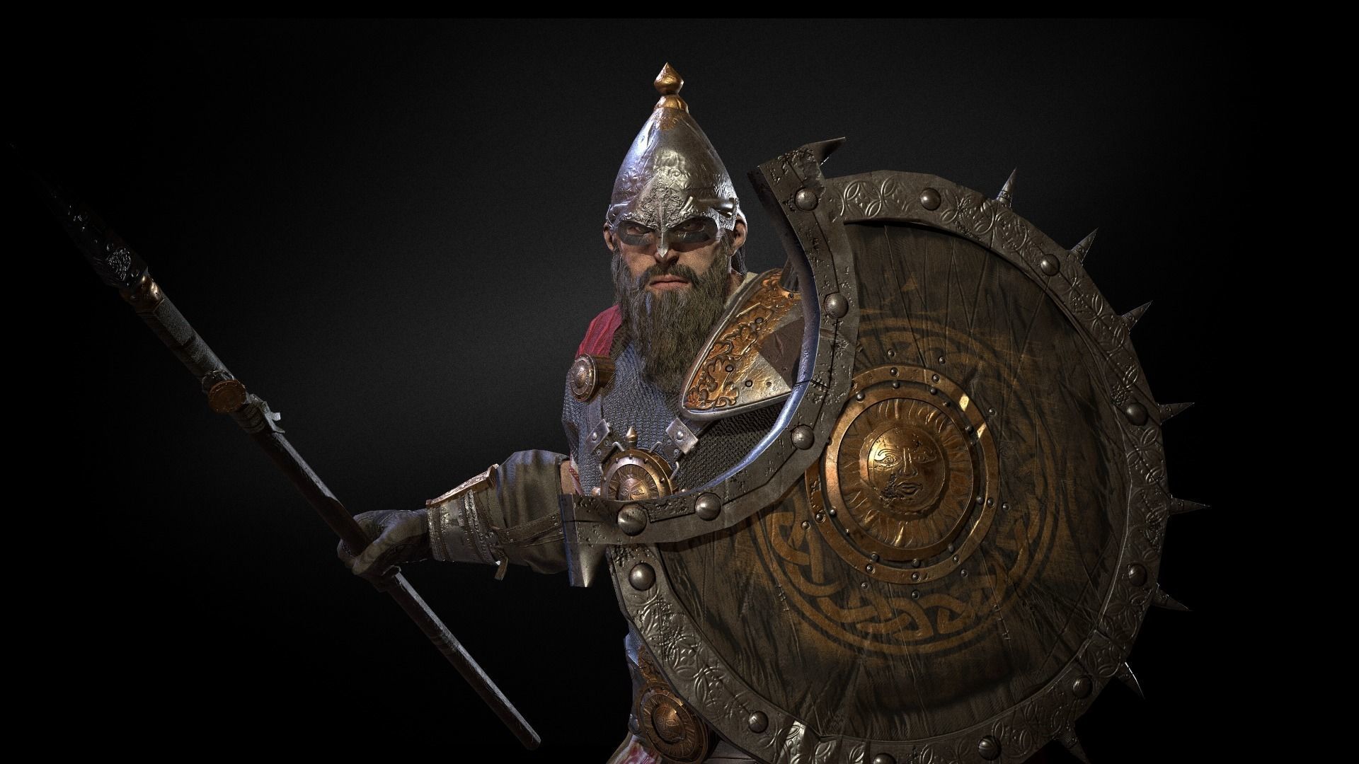 HeroOldWarrior spartan warrior Low-poly 3D model_14