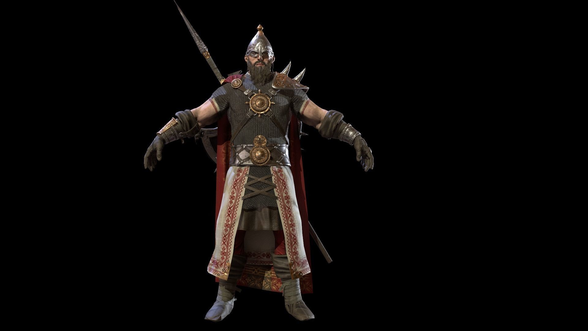 HeroOldWarrior spartan warrior Low-poly 3D model_11