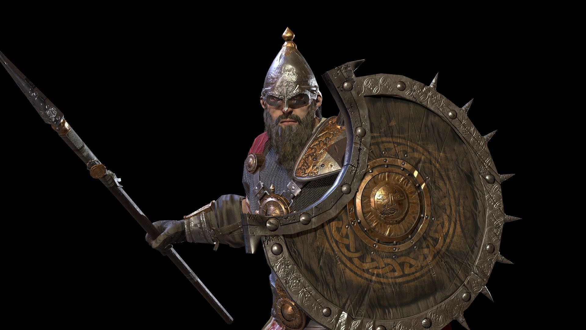 HeroOldWarrior spartan warrior Low-poly 3D model_28