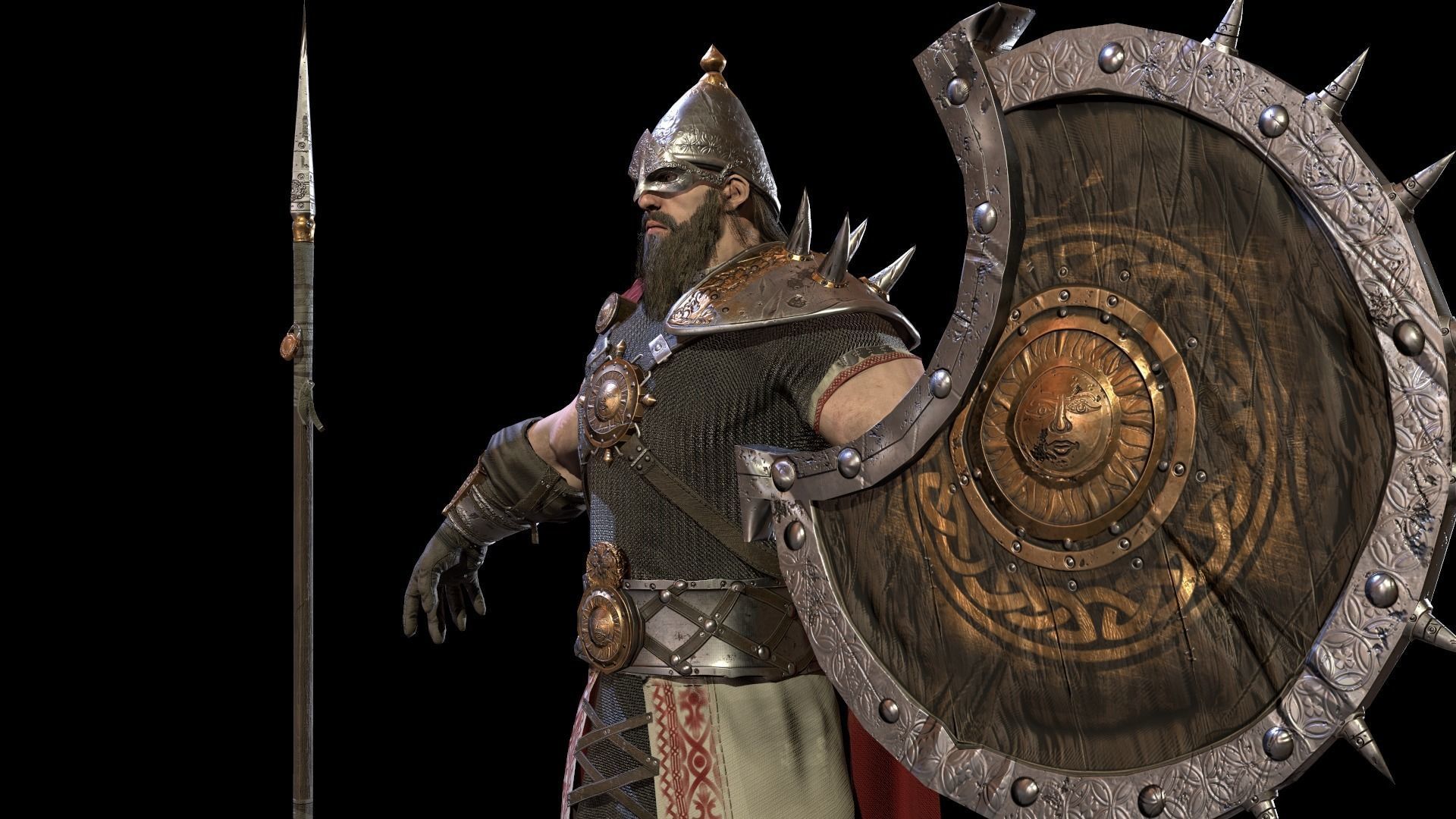 HeroOldWarrior spartan warrior Low-poly 3D model_30