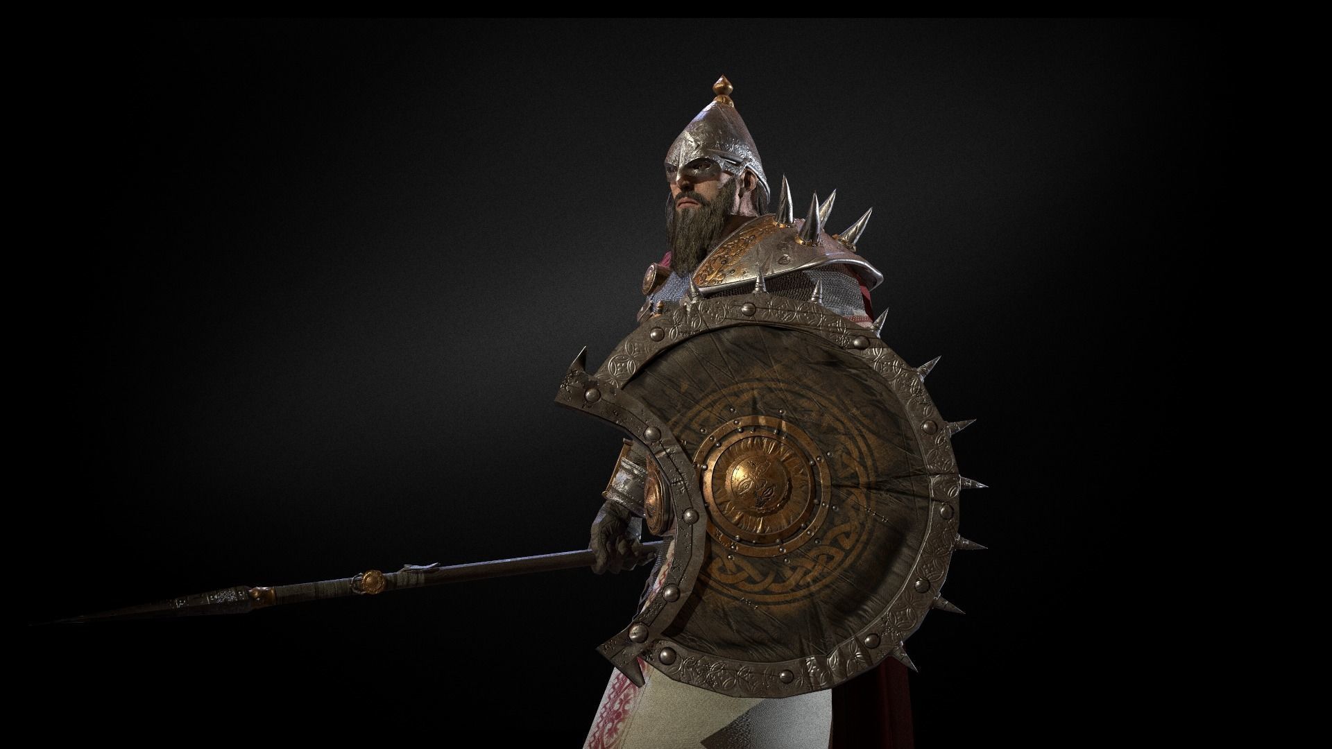 HeroOldWarrior spartan warrior Low-poly 3D model_20