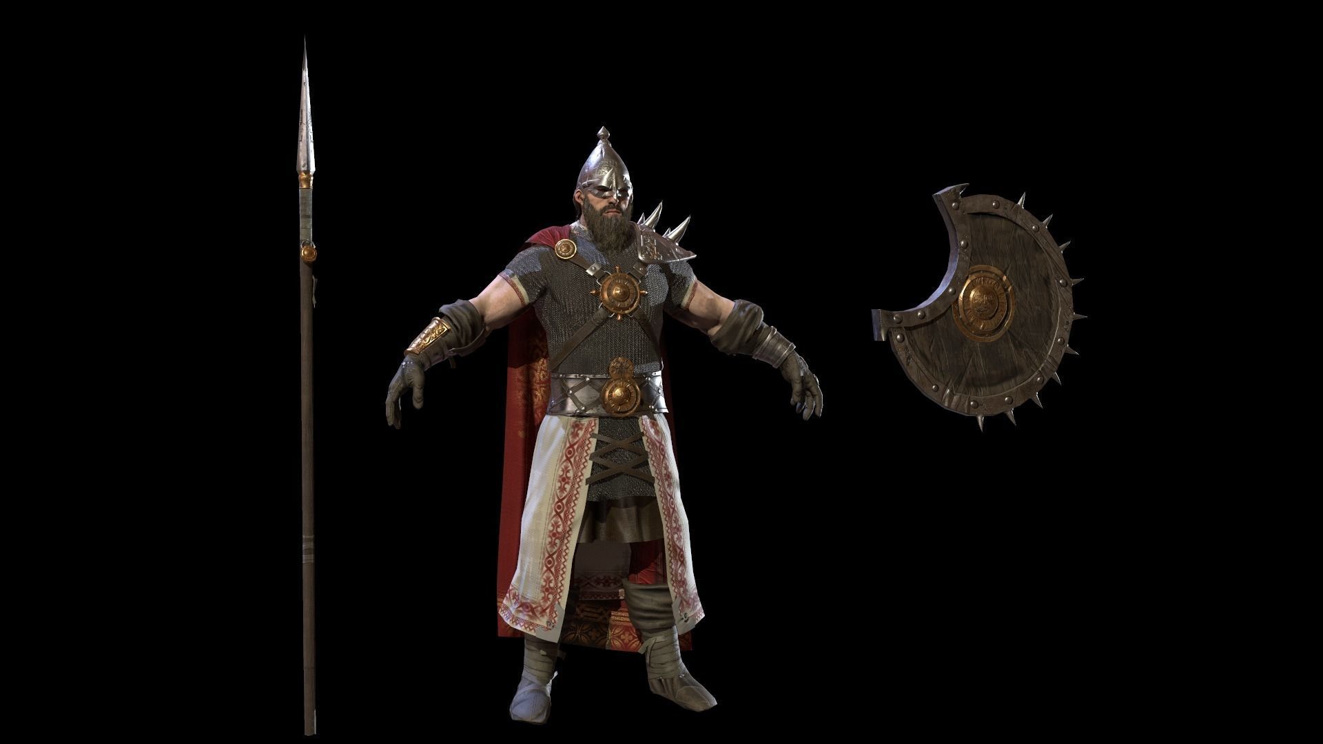 HeroOldWarrior spartan warrior Low-poly 3D model_27