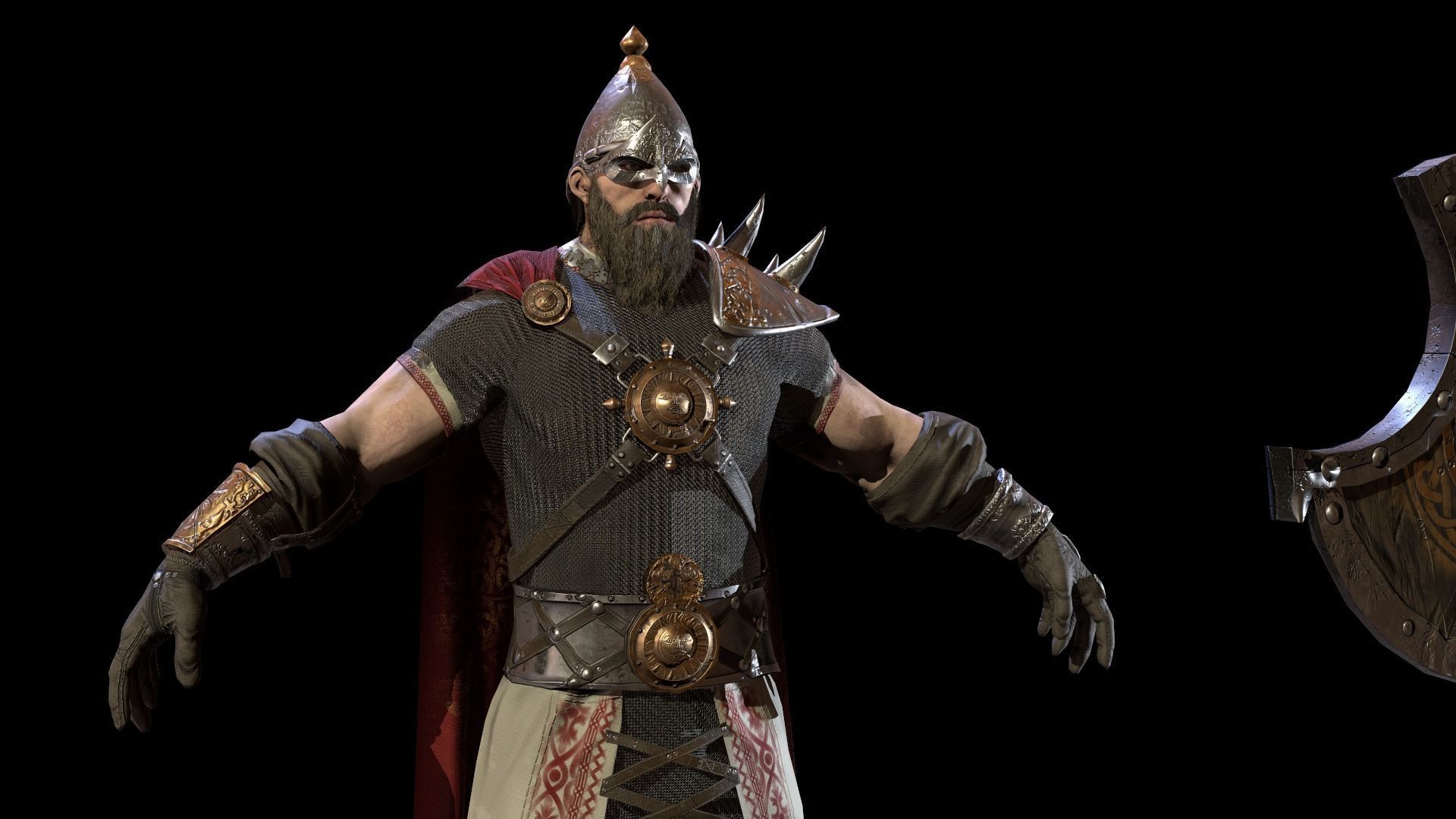 HeroOldWarrior spartan warrior Low-poly 3D model_23