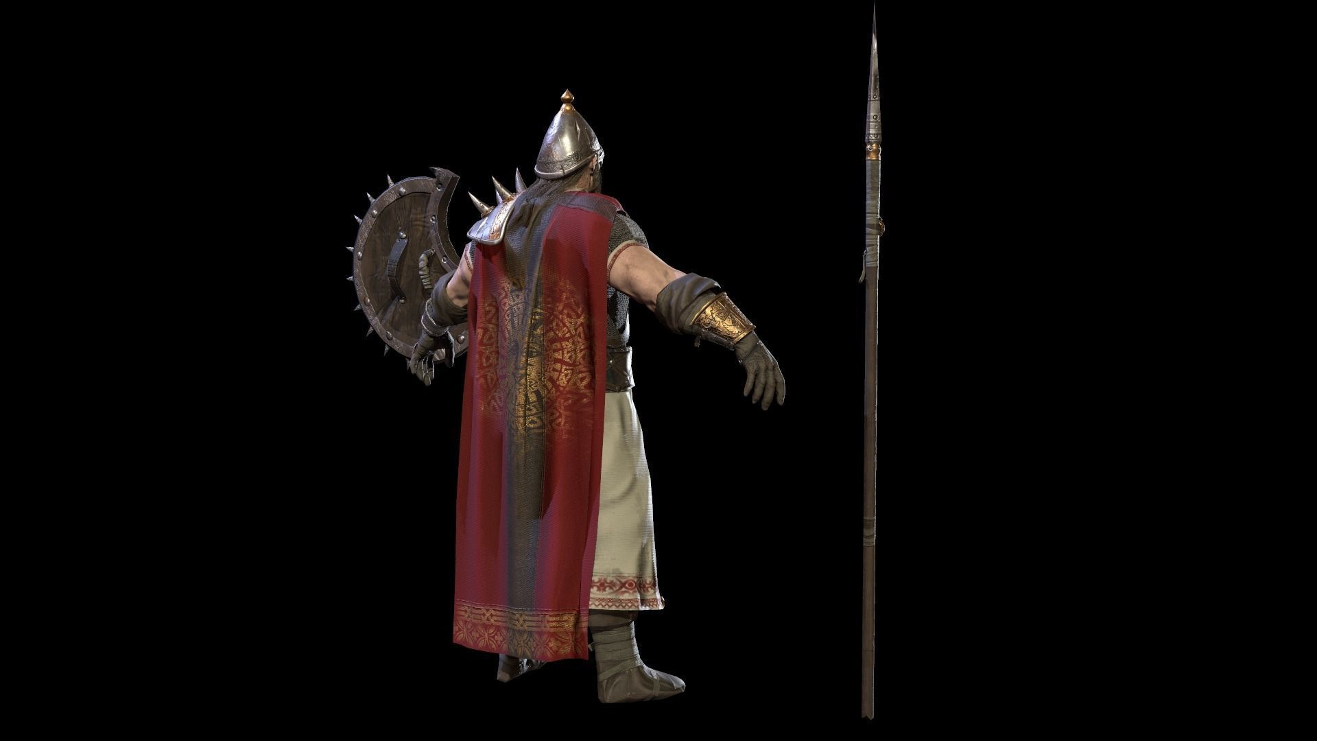 HeroOldWarrior spartan warrior Low-poly 3D model_21