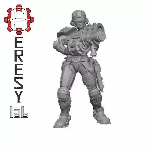 Heresylab - Sauberung female Grenade Launcher 3D print model