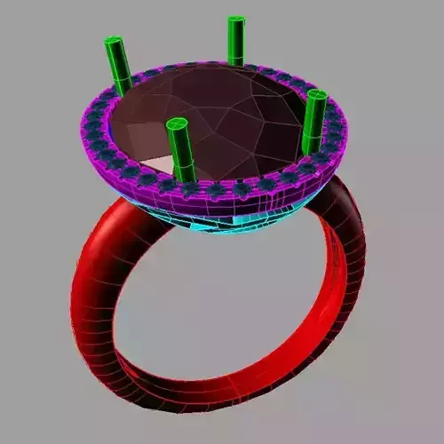 Oval  Diamond Halo Engagement Ring anello ovale diamanti an 202