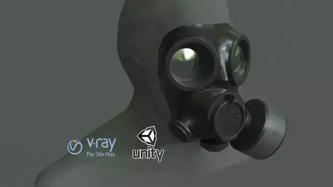 MIRA cm-7m Military Gas Mask Low-poly 3D model