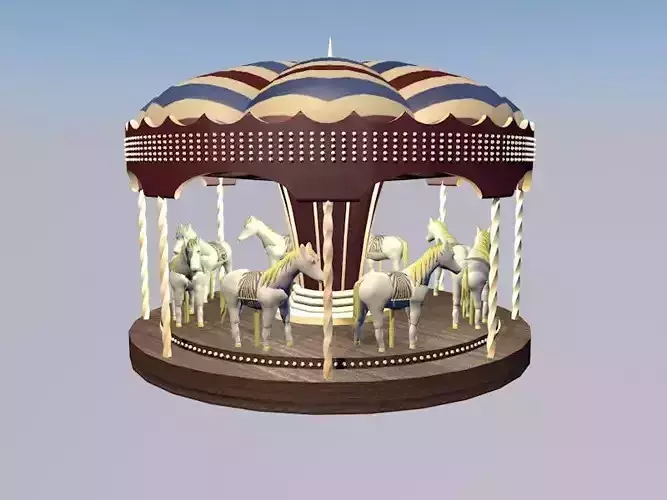 carousel from an amusement park 3D model