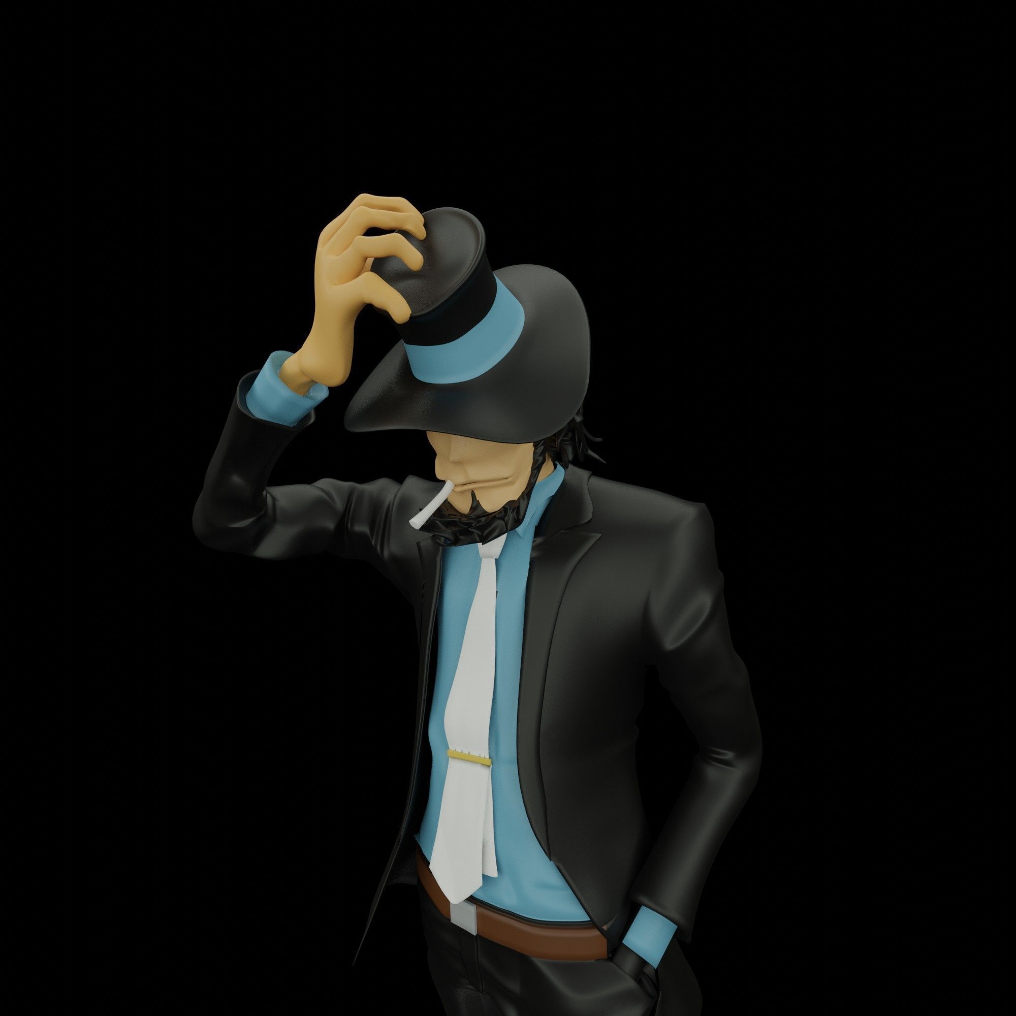 Jigen Lupin 3D print model_2