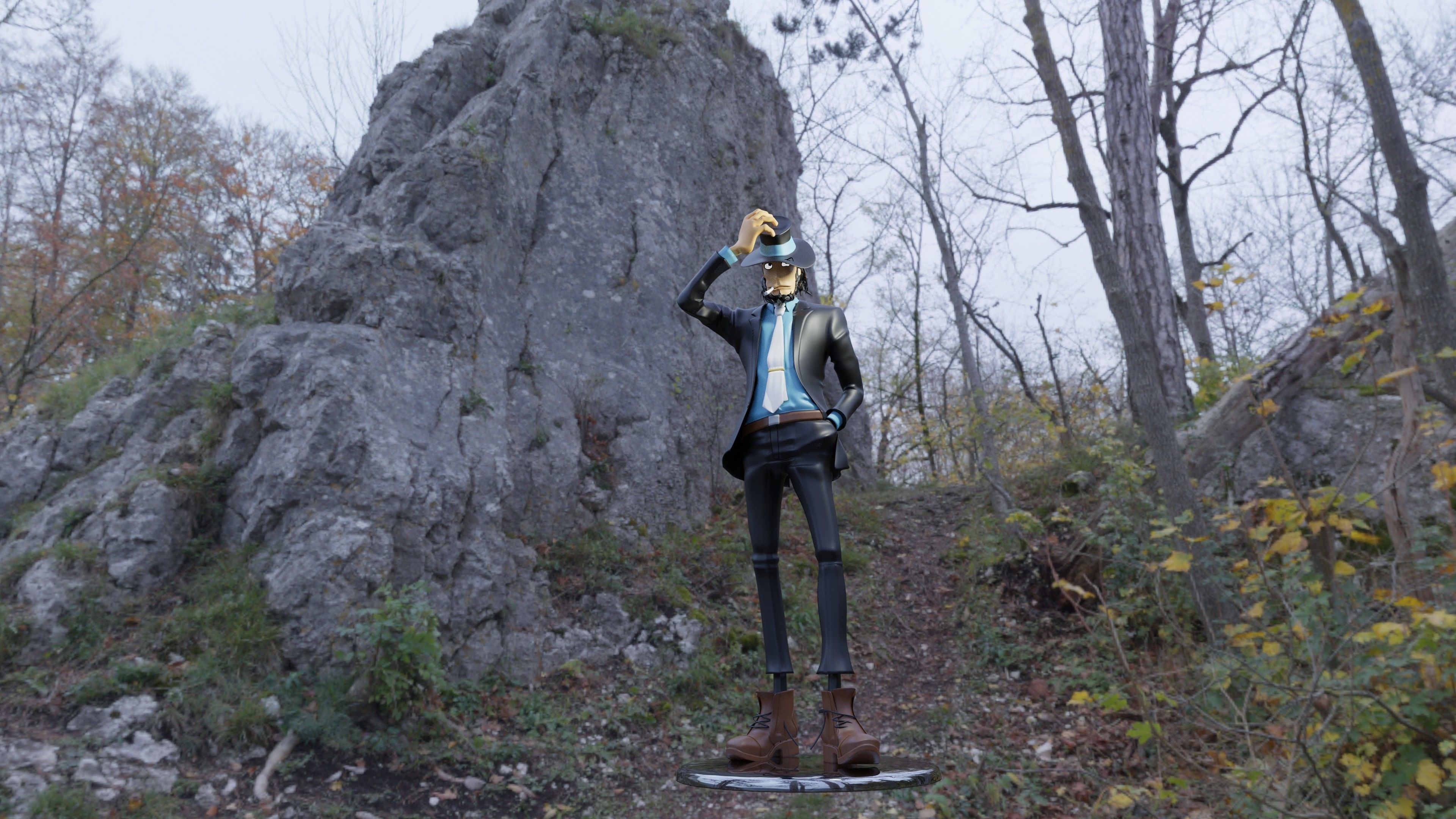 Jigen Lupin 3D print model_3