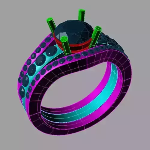 Classic beauty Diamond Ring 3D print Anello fascia an 206 3D print model
