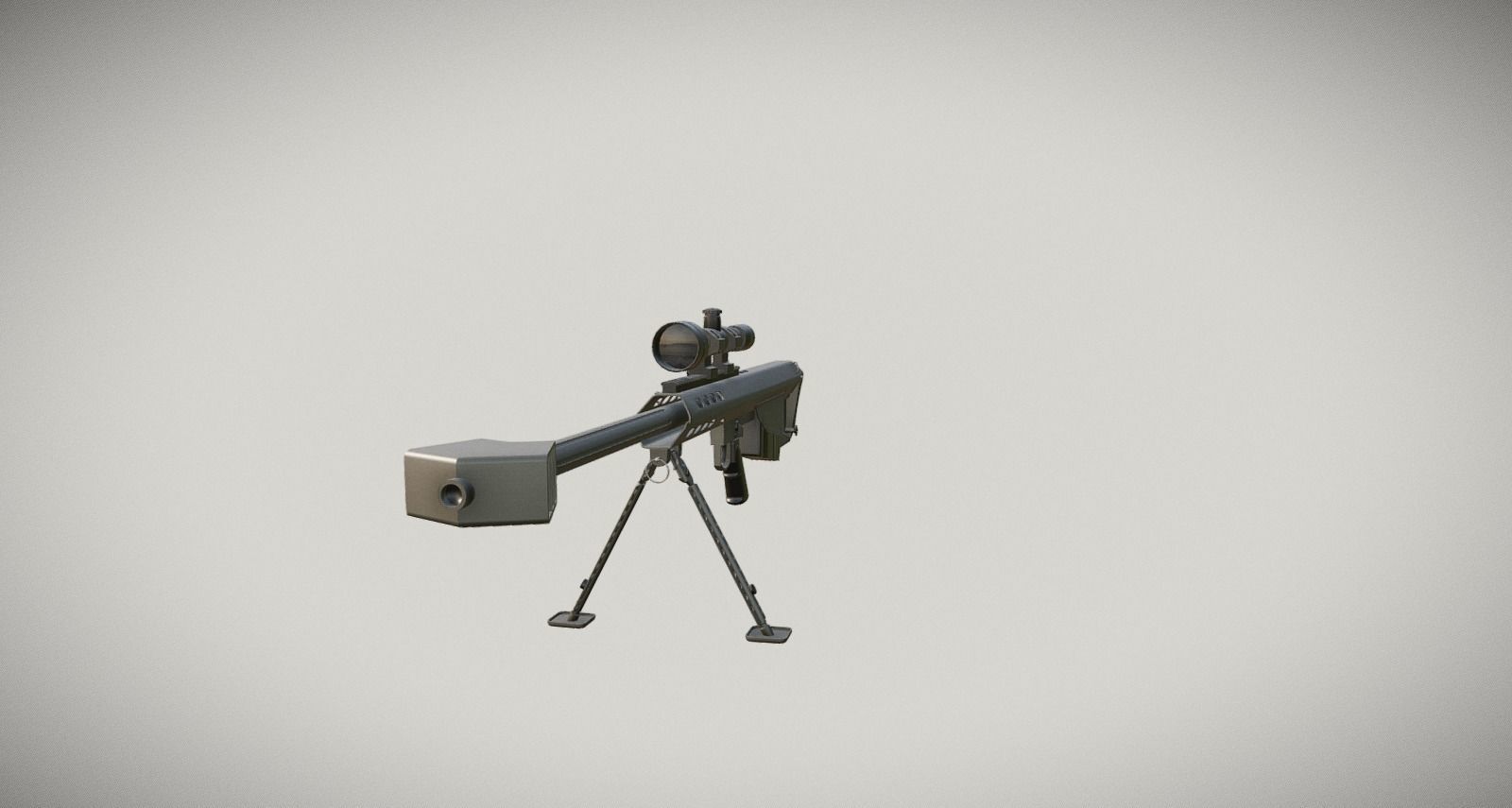 BarretM95 sniper rifle Low-poly 3D model_1