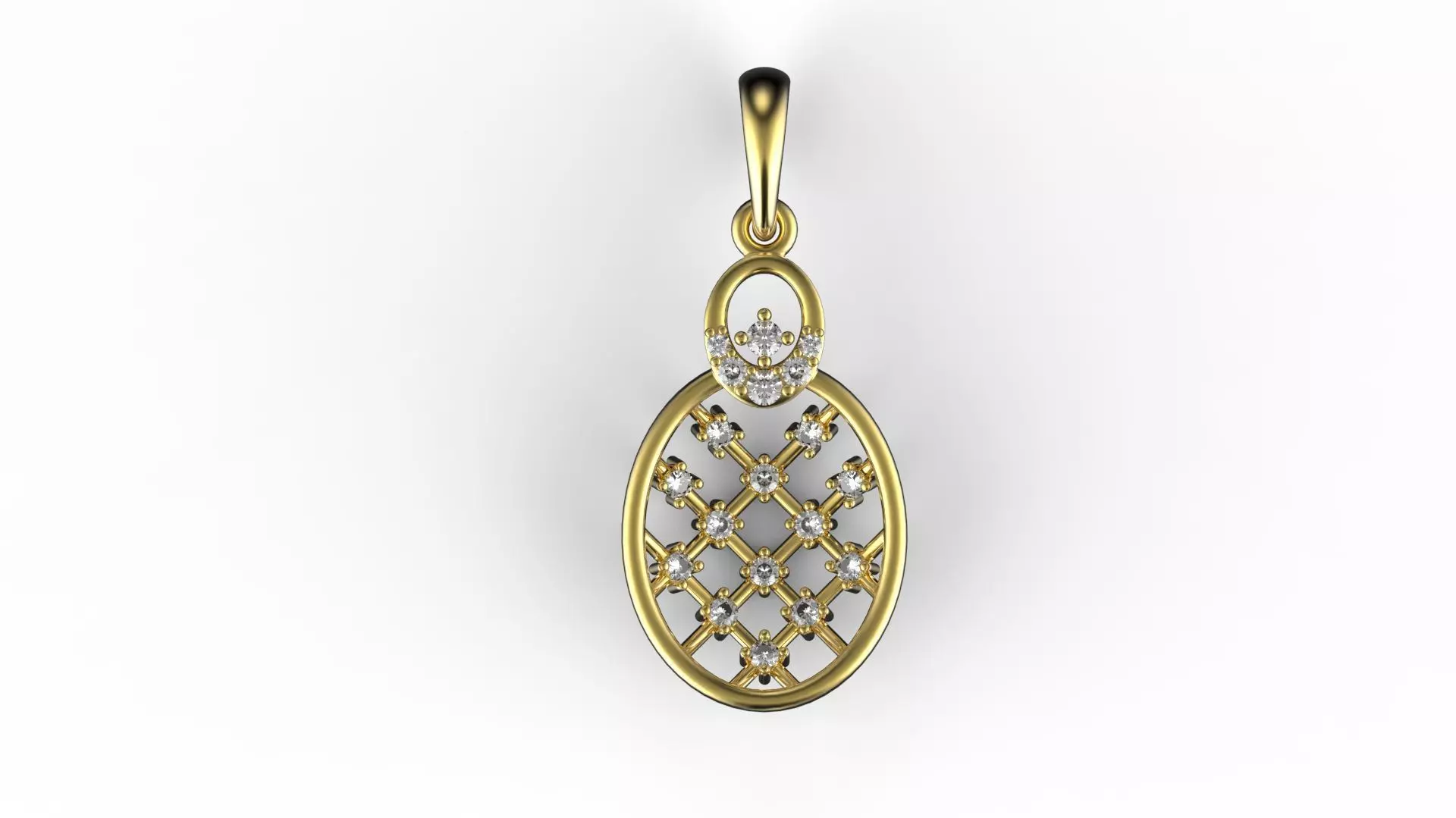Lattice Diamond Pendant 3D print model_0