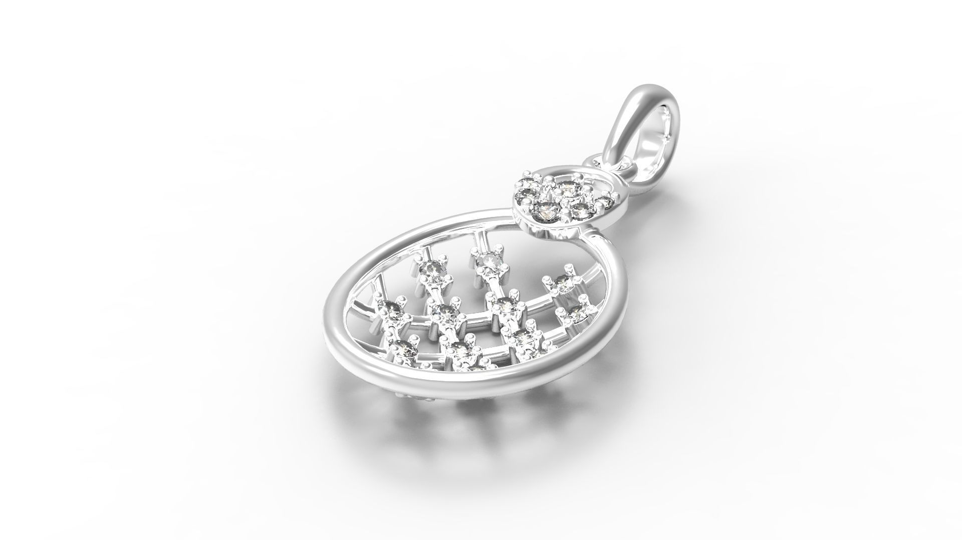 Lattice Diamond Pendant 3D print model_3