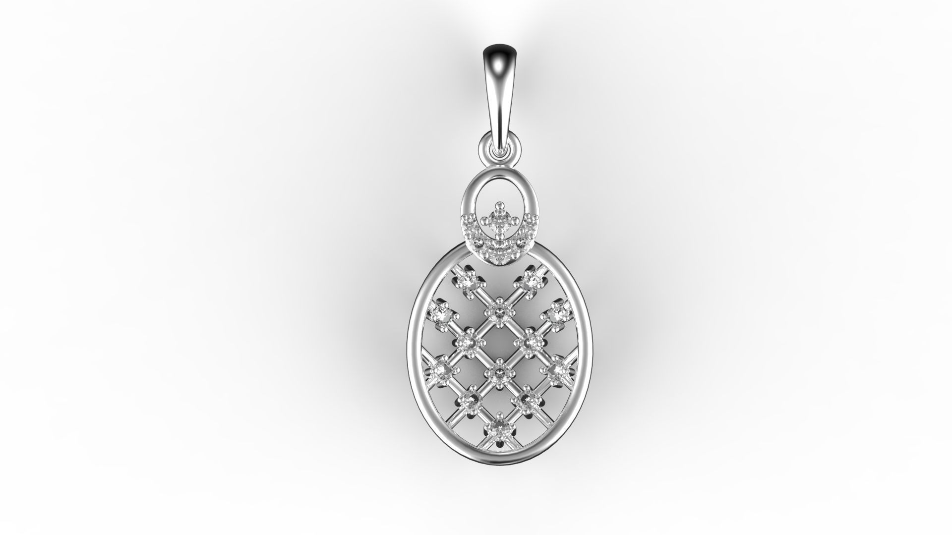 Lattice Diamond Pendant 3D print model_1