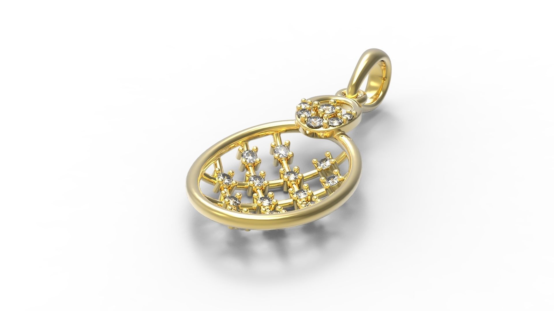 Lattice Diamond Pendant 3D print model_2