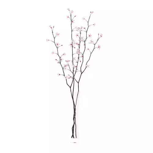 Flowering Tree Twigs in Glass Vase