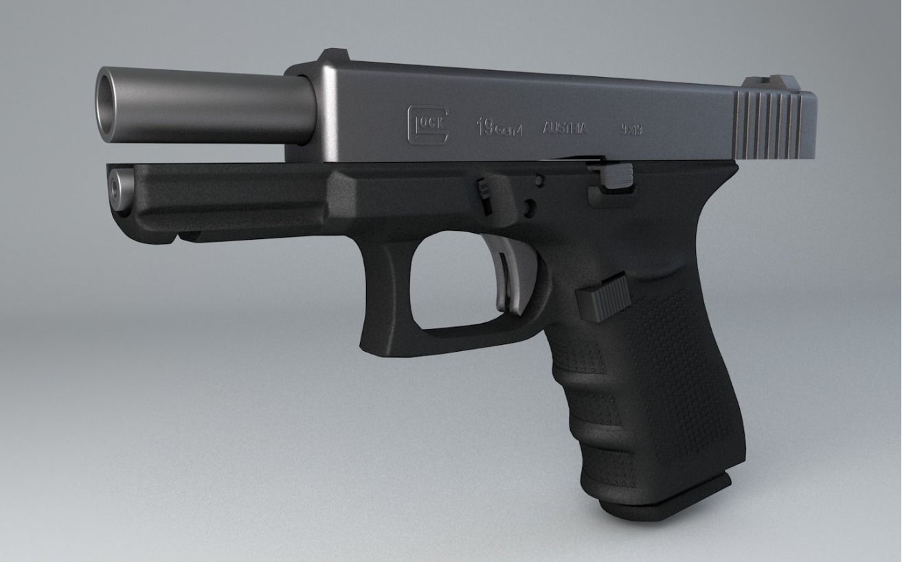 Glock17 handgun Low-poly 3D model_1