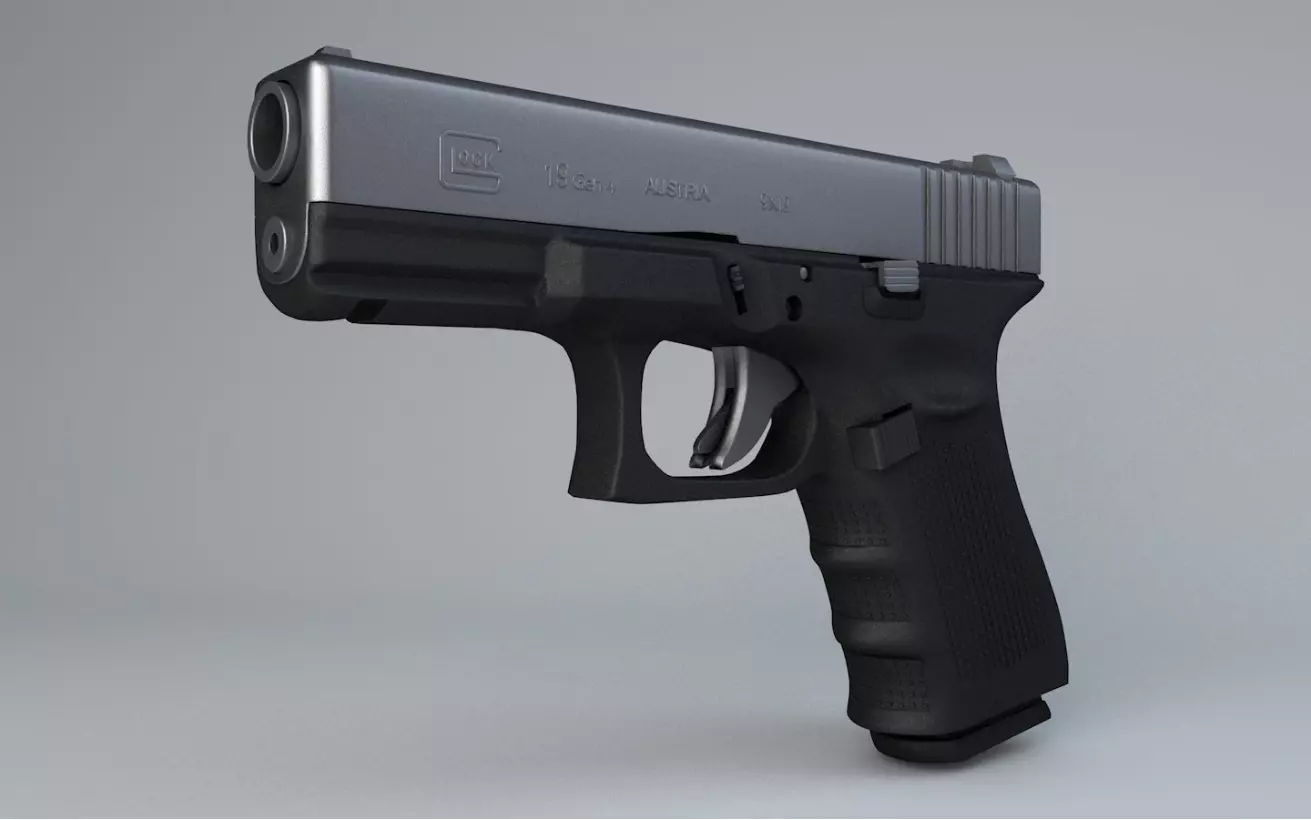 Glock17 handgun Low-poly 3D model_0