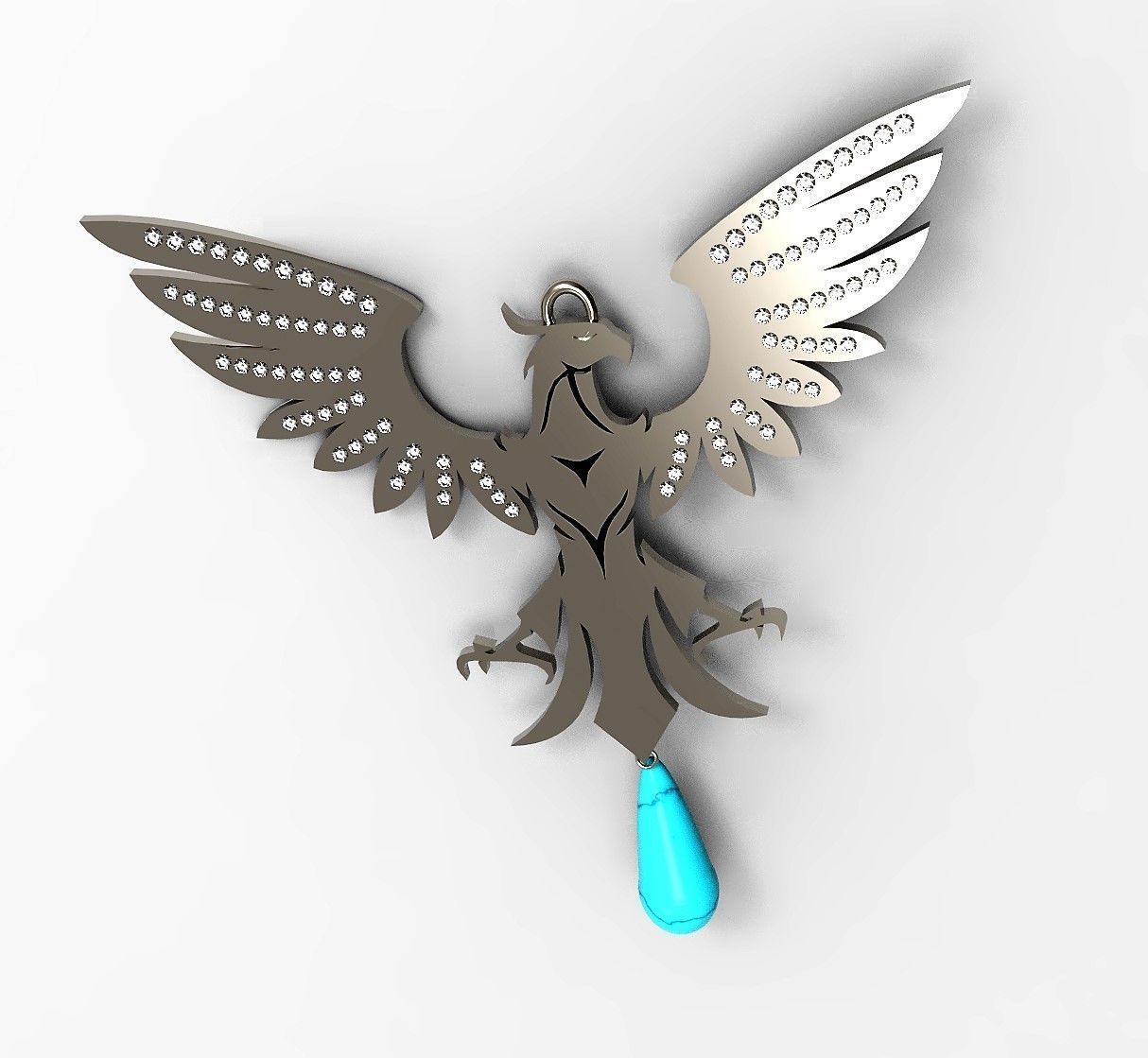 Phoenix Pendant 3D print model_4