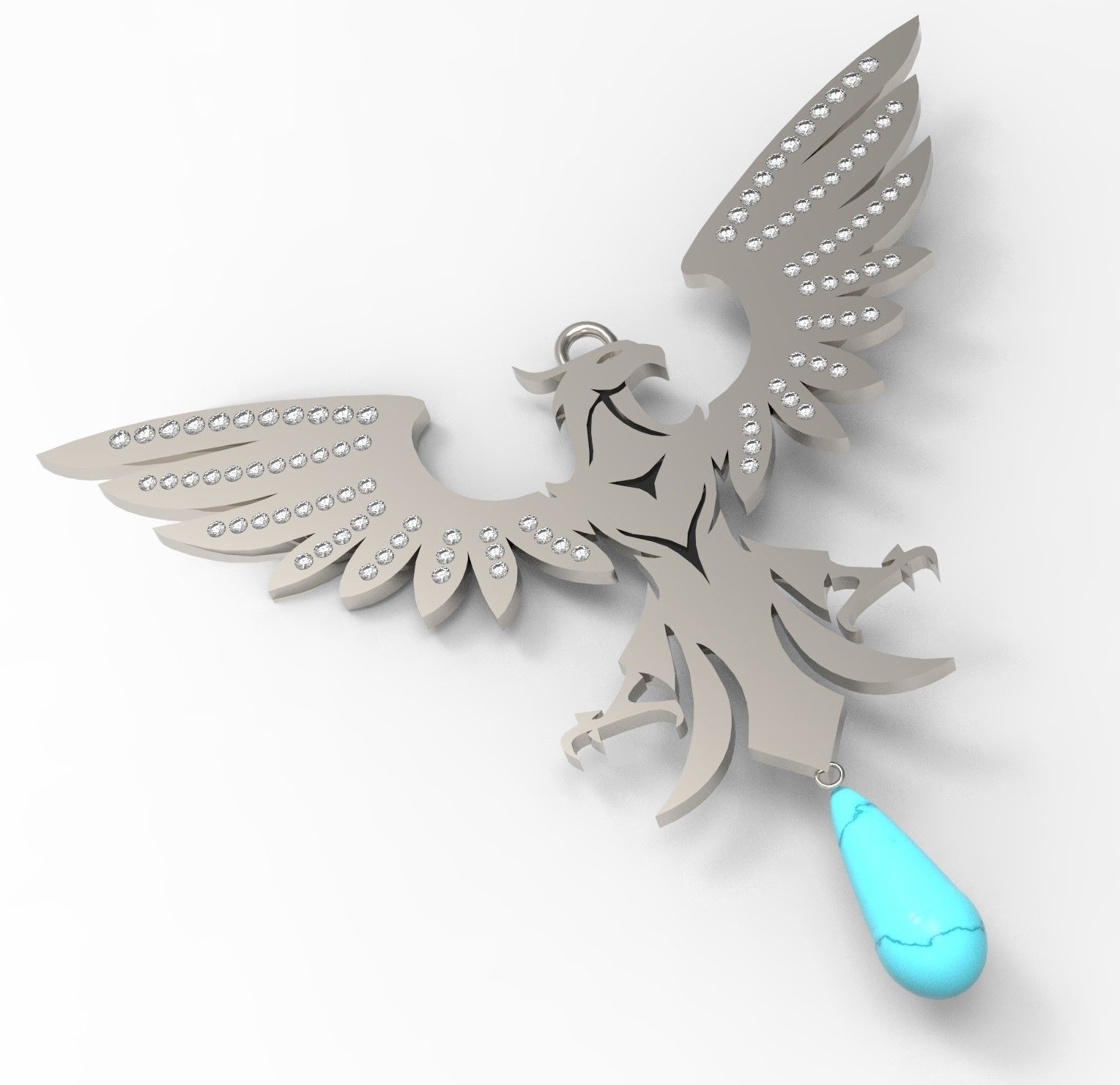 Phoenix Pendant 3D print model_5