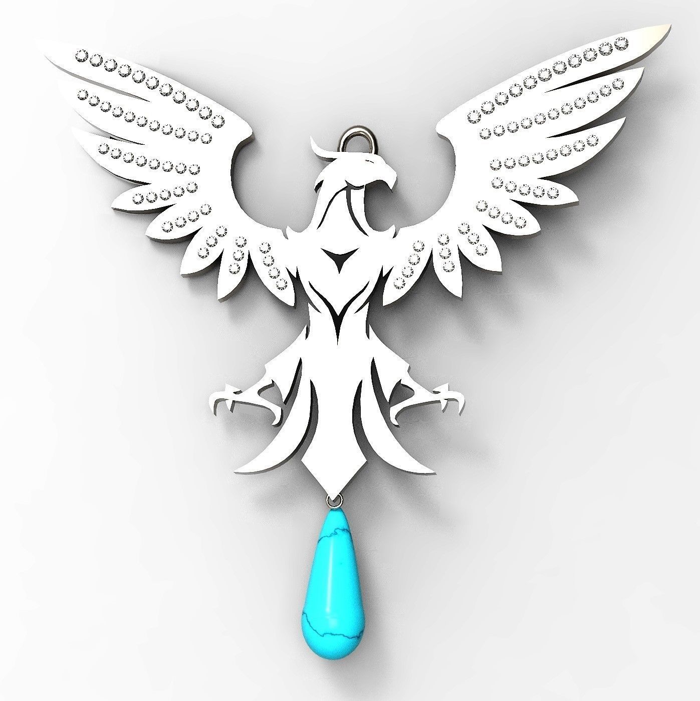 Phoenix Pendant 3D print model_7
