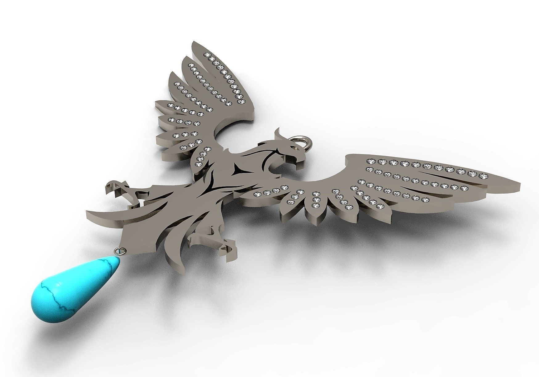 Phoenix Pendant 3D print model_6
