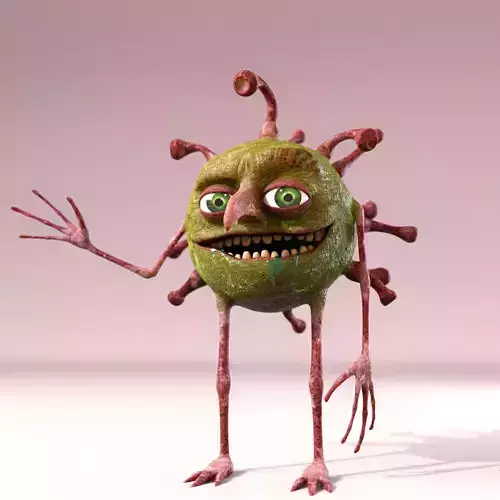 3D model Cartoon Virus
