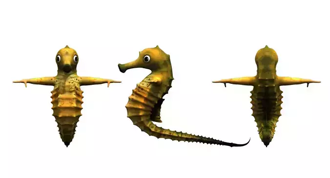 sea horse cartoon 3d model