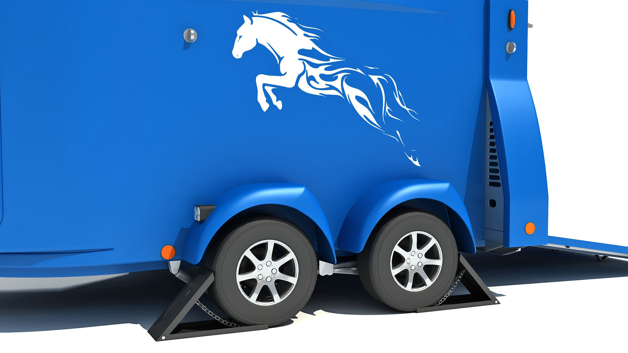 Horse Transport Trailer 3D model_10