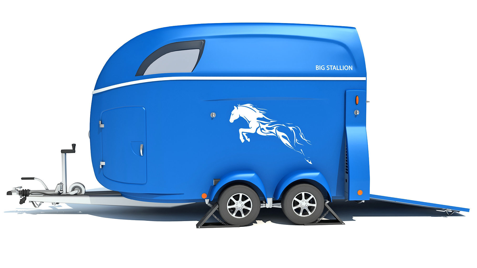 Horse Transport Trailer 3D model_2