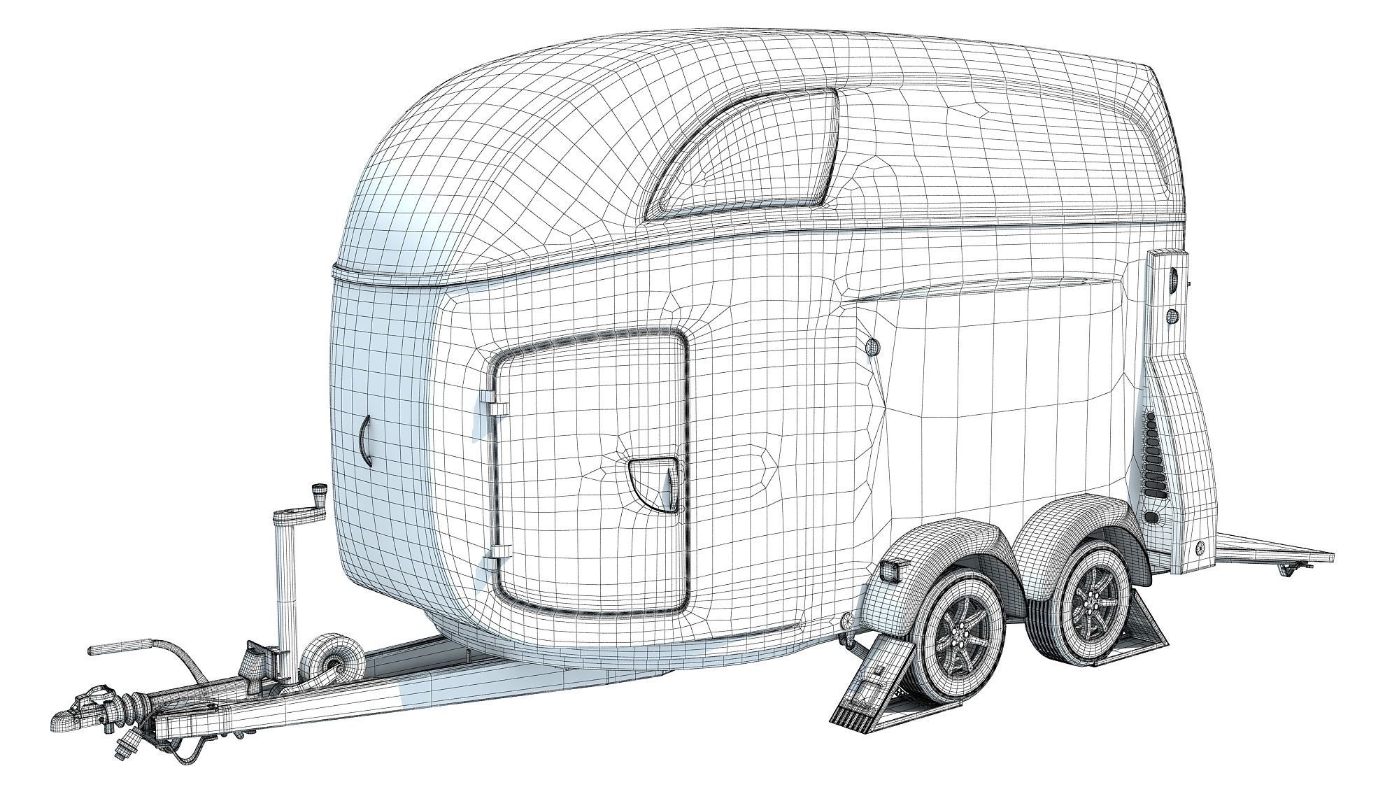 Horse Transport Trailer 3D model_13