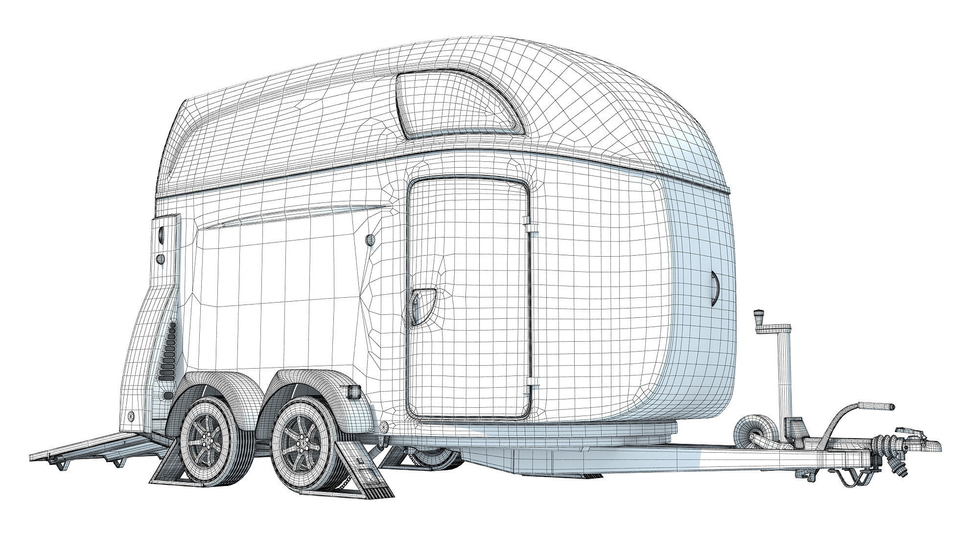 Horse Transport Trailer 3D model_17